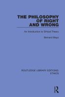 หนังสืออังกฤษมาใหม่ The Philosophy of Right and Wrong : An Introduction to Ethical Theory (Routledge Library Editions: Ethics) [Paperback]