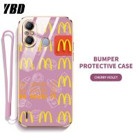 YBD เคสโทรศัพท์ออกแบบ McDonald สำหรับ Infinix Itel A49 A58 ปกป้องเลนส์สุดหรูเคลือบ6D ซิลิโคนนิ่ม