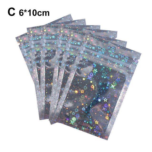 10pcs-plastic-waterproof-zipper-self-seal-packaging-bag-iridescent-zip-lock-bag-storage-bags-laser-reclosable-jewelry-pouches