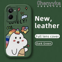 เคส Chenyyka สำหรับ Realme 10 Pro 5G Realme 10 Pro Plus เคสลายการ์ตูนหลากสีน่ารักยูนิคอร์นนำโชคและเคสโทรศัพท์หนังนิ่มทนทานคลุมทั้งหมดเคสป้องกันกล้องกันกระแทกขอบสีอ่อน