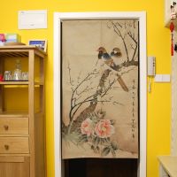 Style Flower and Bird Pattern Door Curtain Japanese Noren Half Curtain Kitchen Curtain Feng Shui Door Curtain