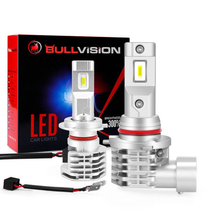 bullvision-h4-led-h7-h8-h9-hb2-hb3-h11-hb4-9005-9006-car-headlight-bulb-extremly-white-fanless-12v-16000lm-72w-6000k-4300k-8000k