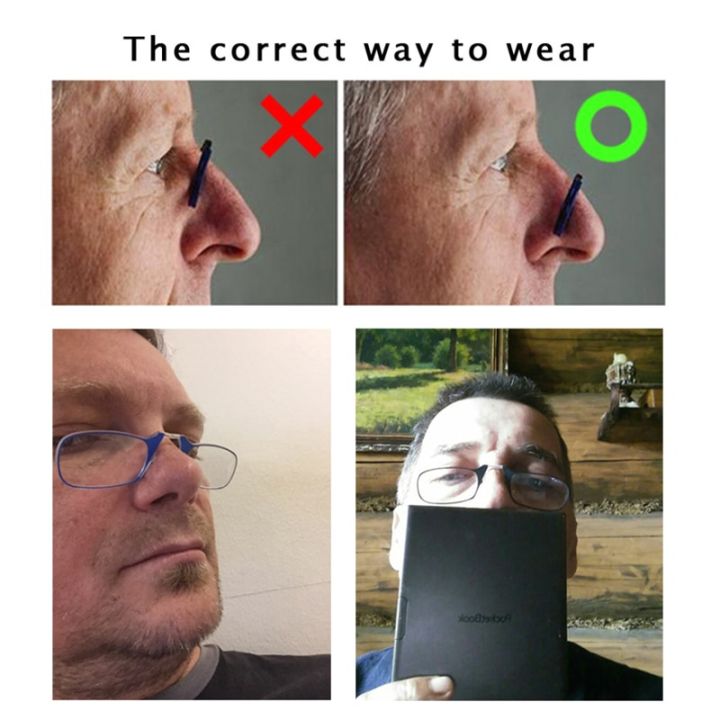 nose-clip-reading-glasses-without-temples-men-tr90-focus-plus-portable-foam-nose-glasses-transparent-eyeglasses-in-case