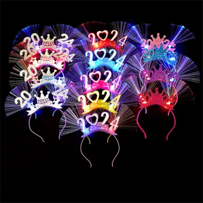 Illuminated Headwear Party Hairbands Festive Hair Props Glowing Hair Bands LED Headband Fiber Optic Party Crown