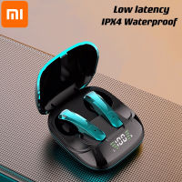 Xiaomi หูฟังบลูทูธ5.0 TWS,หูฟังไร้สายกันน้ำมีไมโครโฟนโหมดเกม Hifi สเตอริโอ9D