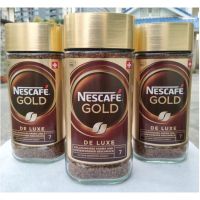 เนสกาแฟโกลด์ Nescafe gold De Luxe 200 g กาแฟนำเข้าจากสวิสเซอร์แลนด์ หอม เข้ม ต้องลอง[ควรบริโภคก่อน 4/2024] กาแฟสำเร็จรูป