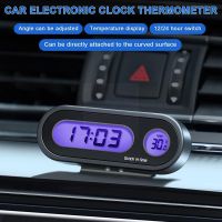 2 In 1 Auto Clocks Car Clock Digital Thermometer Time Accessories Backlight WatchLuminous Digital Display Styling Car LCD D2W8