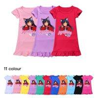 COD DSFERTRETRE APHMAU Cartoon Girls Casual Dress Summer Cotton Multicolor Pajama Skirt 3-12Y