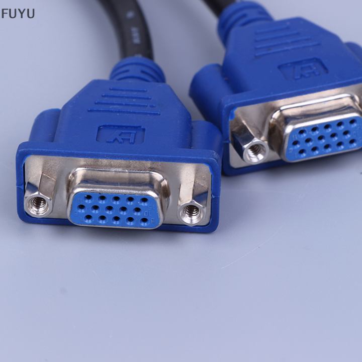 fuyu-dvi-i-24-5-pins-ชายถึง2-สอง-dual-vga-female-monitor-adapter-y-splitter-cable