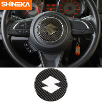 SHINEKA Interior Sticker For Suzuki Jimny Carbon Fiber Car Steering Wheel Center Decoration Cover Sticker For Suzuki Jimny 2019+