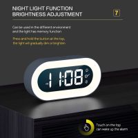 LED Music Digital Alarm Clock Voice Control Night Light Design Desktop Clocks For Office Home Table Atmosphere Lamp Light