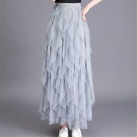 【CC】❄℗﹉  2022 Korean Fashion Female Elastic Waist Tulle Mesh Irregular Tutu Skirt