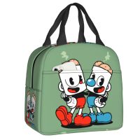 Cuphead Mugman กระเป๋าใส่ข้าวกลางวันผู้หญิงกล่องถุงอาหารกลางวันหุ้มฉนวนระบายความร้อนการ์ตูนเกมขายดีสำหรับทำงานกล่องข้าวปิกนิคสำหรับไปโรงเรียนถุงอาหาร