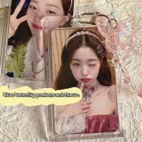 Cute Crystal Butterfly Kpop Photocard Holder INS 3 Inch Acrylic Photo Display Holder Student ID Card Protective Case Bag Pendant  Photo Albums