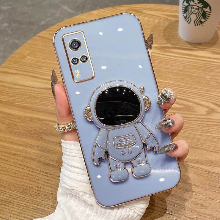 เคสนิ่มเคลือบ6d-vivo-y51-y31-2020-y31-y53s-y51a-2021เคส4g-ซิลิโคน-tpu-เคสโทรศัพท์ขาตั้งนักบินอวกาศ