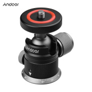 Andoer Aluminum Alloy Tripod Ball Head Mount Panoramic 360 Swivel 180 Flip