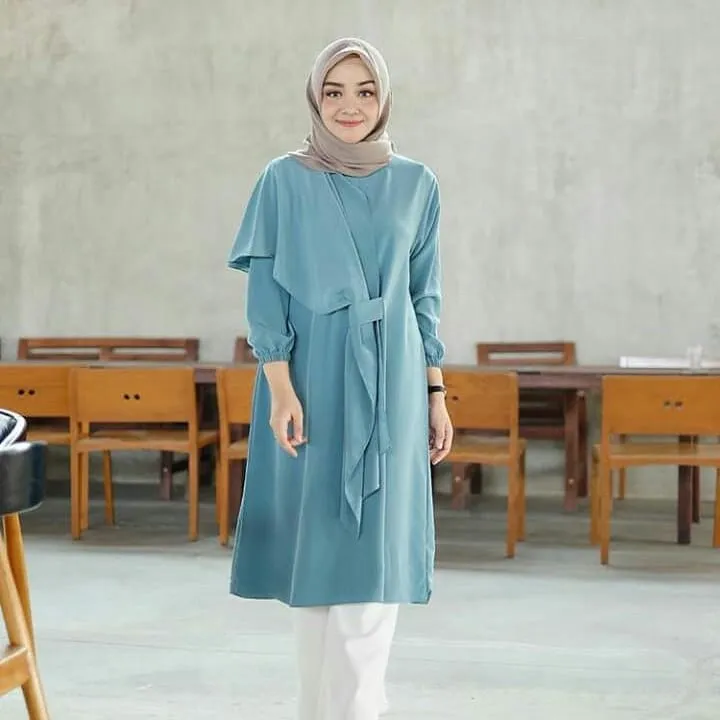 Pabrik Baju HANA TUNIK Bahan Wolfice Tunik Terbaru 2022 Modern Remaja