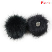 shiqinbaihuo Faux Fox FUR Pom Pom กับ PIN ปลอมขนสัตว์หมวกถอดปุยบอลอุปกรณ์เสริม