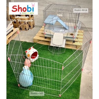 Shobi-065 คอกสนามพับได้ (รุ่นใหม่สีไททาเนี่ยม)