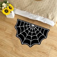 【SALES】 Gothic Black Cobwebs Coffin Cross Bedroom Area Rugs Non-Slip Foot Mats Home Living Room Decor Soft Carpet Children Birthday Gift