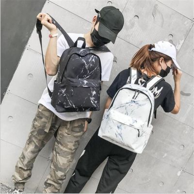 New Fashion Uni Backpack Women Men Canvas Backpack for Teen Girl Bags Casual Marbling Backpack Female Rucksack School Bag