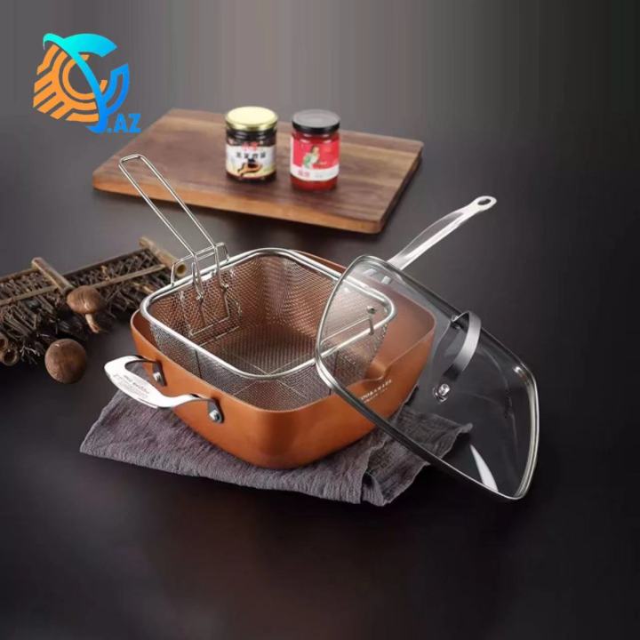 Red Copper Square Pan 5-Piece Set