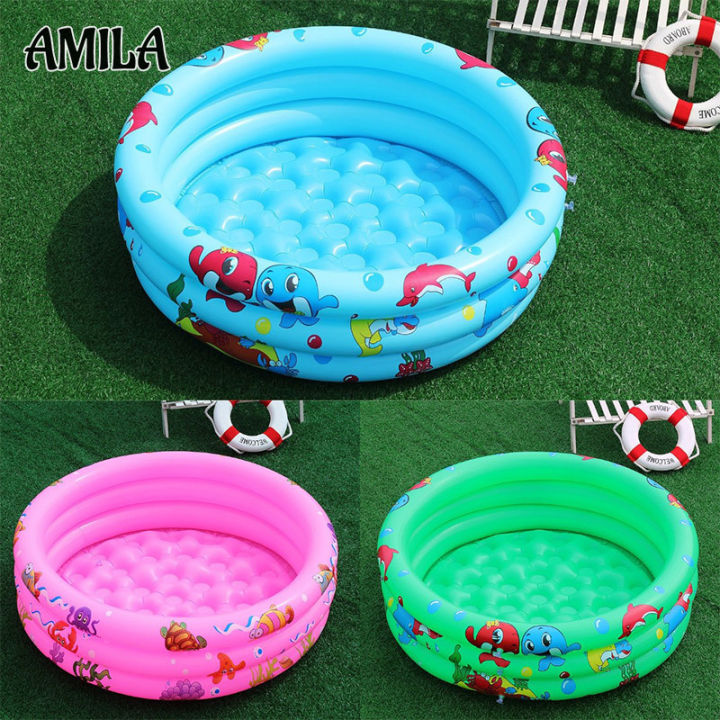 amila-รอบสระว่ายน้ำเป่าลมสามห่วง60-150ซม-สระพายเรือสำหรับเด็กใช้ในบ้านสระว่ายน้ำพองได้หนาสำหรับเด็กทารก
