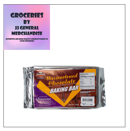 Dutche Chocolates Baking Bar Unsweetened Chocolate 500g( Buy 1 tAKE 1