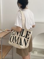 【STOCK】 Thai version of Meteor Garden Xiaoyou gentlewoman thick twill letter canvas bag shoulder shopping bag tote bag