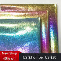 A4X6 Texture Embossed Rainbow Mirror Reflective Effect Colorful PU Eco Faux Furniture Leather Fabric Textile Sticker