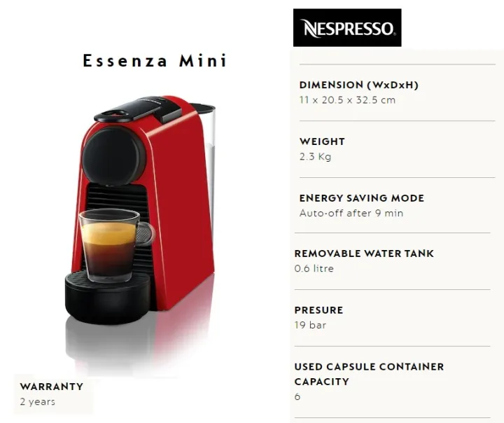 NESPRESSO Essenza Mini D30 [ D30-ME ] | Lazada