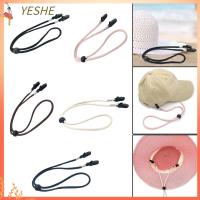 YESHE 4pcs สายคล้อง ตัวยึดหมวก ป้องกันการสูญหาย คลิปตะขอเกี่ยว สายรัดคางหมวก คุณภาพที่ดี ปรับได้ปรับได้ เชือกป้องกันการตก หมวกกันแดดหมวก