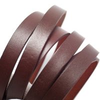 10x2mm kabel kulit asli datar Strip kulit asli coklat gelap gelang rantai pinggang pembuatan gelang gantungan kunci