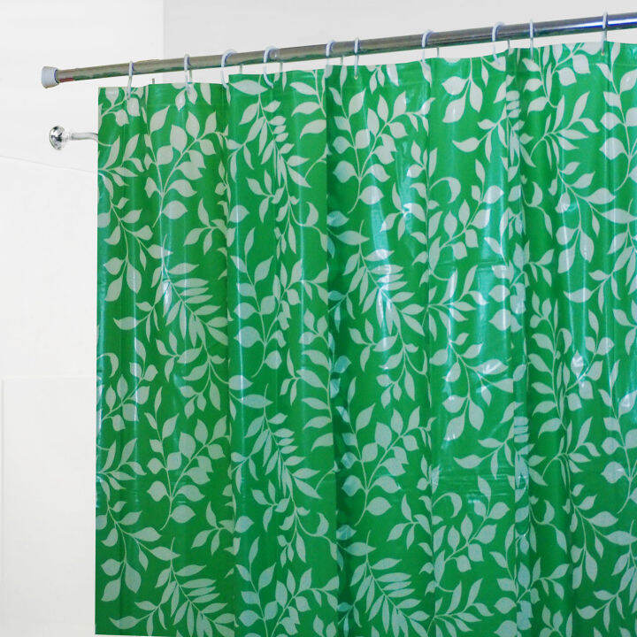 CASABELLA VINYL SHOWER CURTAIN TONAL LEAF GREEN WITH 12 PC CURTAIN
