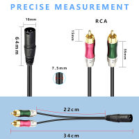 สายอะแดปเตอร์โลหะ RCA อินพุต/ เอาต์พุตการเชื่อมต่อ XLR ทั้งทิศทางขั้วต่อ0.3M