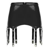 【YF】☸℡  Womens Lacquer Leather Straps Garter Wide Adjustable with Metal Hip Holder Waistband Nightclub