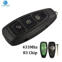 【❖New Hot❖】 haokao5 Okeytech 3ปุ่ม433Mhz พร้อมใบมีดอัจฉริยะรีโมทกุญแจสำหรับ Ford Mondeo Focus C-Max Mondeo Kuga Fiesta