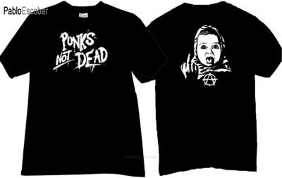 men cotton t-shirt summer brand tshirt Punks Not Dead Funny Music T-shirt in black man plus size teeshirt