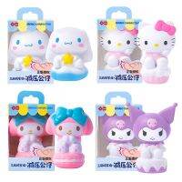 ของขวัญโมเดลของเล่นรัดกล้ามเนื้อสำหรับเด็กภาพอนิเมะ3D Santio Kitty Melody Kuromi Cinnamoroll ตุ๊กตาขยับแขนขาได้