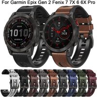 ❈☒✔ 22 26mm Quickfit Strap For Garmin Epix Gen 2 Fenix 7 7X 6 6X Pro 5X 5 Plus 3 HR 955 Watch Band Leather Silicone Watchband Correa