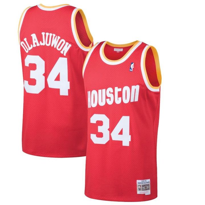 เสื้อยืด-ลาย-nba-houston-rockets-hakeem-oolajuwon-mitchell-amp-ness-1996-97-สําหรับผู้ชาย