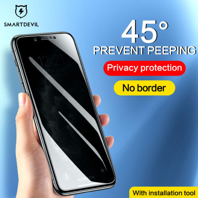 SmartDevil Anti-Peepingปกป้องหน้าจอสำหรับ iPhone 13 Pro Max 12 Pro X 11Pro XS XR Xsmax Iphone 11Promaxเต็มหน้าจอโค้งเต็มรูปแบบไม่มีขอบสีดำฟิล์มติดกระจกเพื่อความเป็นส่