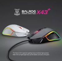 เมาส์เกมมิ่ง มาโคร  Nubwo X43+ Gaming Mouse DPI 12800 เมาส์เกมมิ่ง มีไฟ RGB สีดำ / สีขาว รับประกัน 2 ปี &amp;gt;&amp;gt;ส่งฟรี