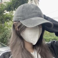 Sense Industrial Distressed Gray Washed Baseball Cap Female Fashion Net Red Korean Style Cement Gray Sun-Poof Peaked Cap Summer