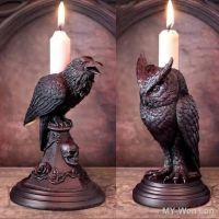 【hot】♗ Gothic Candlestick Ornaments Room Antique Figurines Decoration Statue Accessories