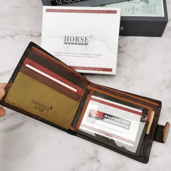 กระเป๋าสตางค์-แบรนด์แท้-horse-100-พร้อมกล่องแบรนด์-หนังแท้-หนังนิ่ม-งานสวย-เท่มากๆครับ