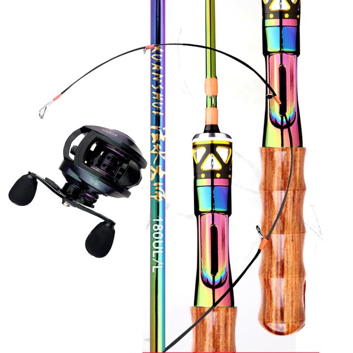Ultra Light Weight Telescoping Carbon Fiber 1.68 To 1.8m Fishing Rod with  Bait Reel Combo Gear Ratio: 8.1:1Reel Max Drag 8kg