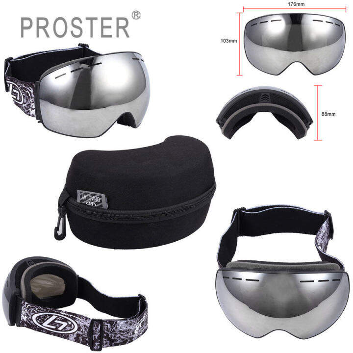 Proster Ski Goggles Snowboard Interchangeable Lens Anti Fog Snow Goggles Lazada