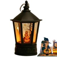 【CW】 LED Halloween Lantern Hanging Lights Flameless Lanterns Pumpkin Witch Skull Decorative Lamp For