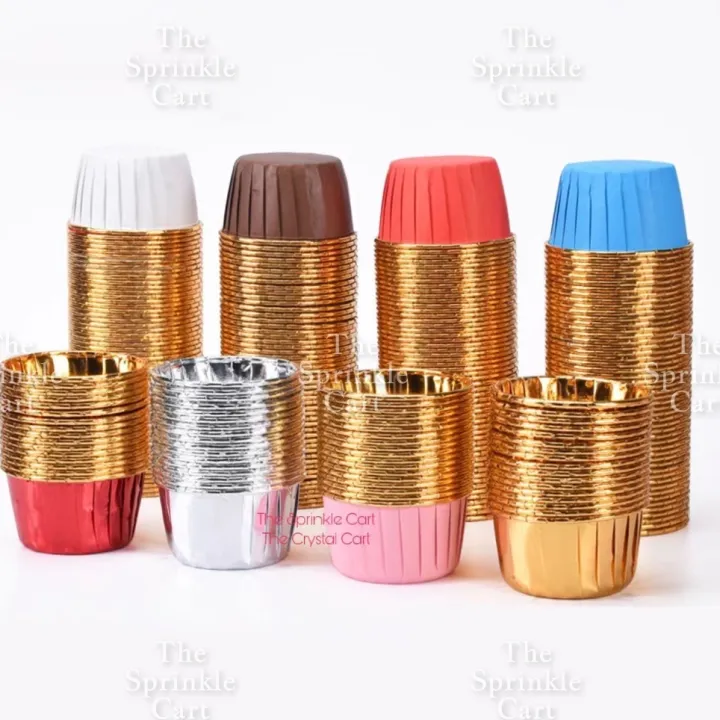 50pcs Colorful Foil Cupcake Liner Paper Cups Baking Muffin Liner